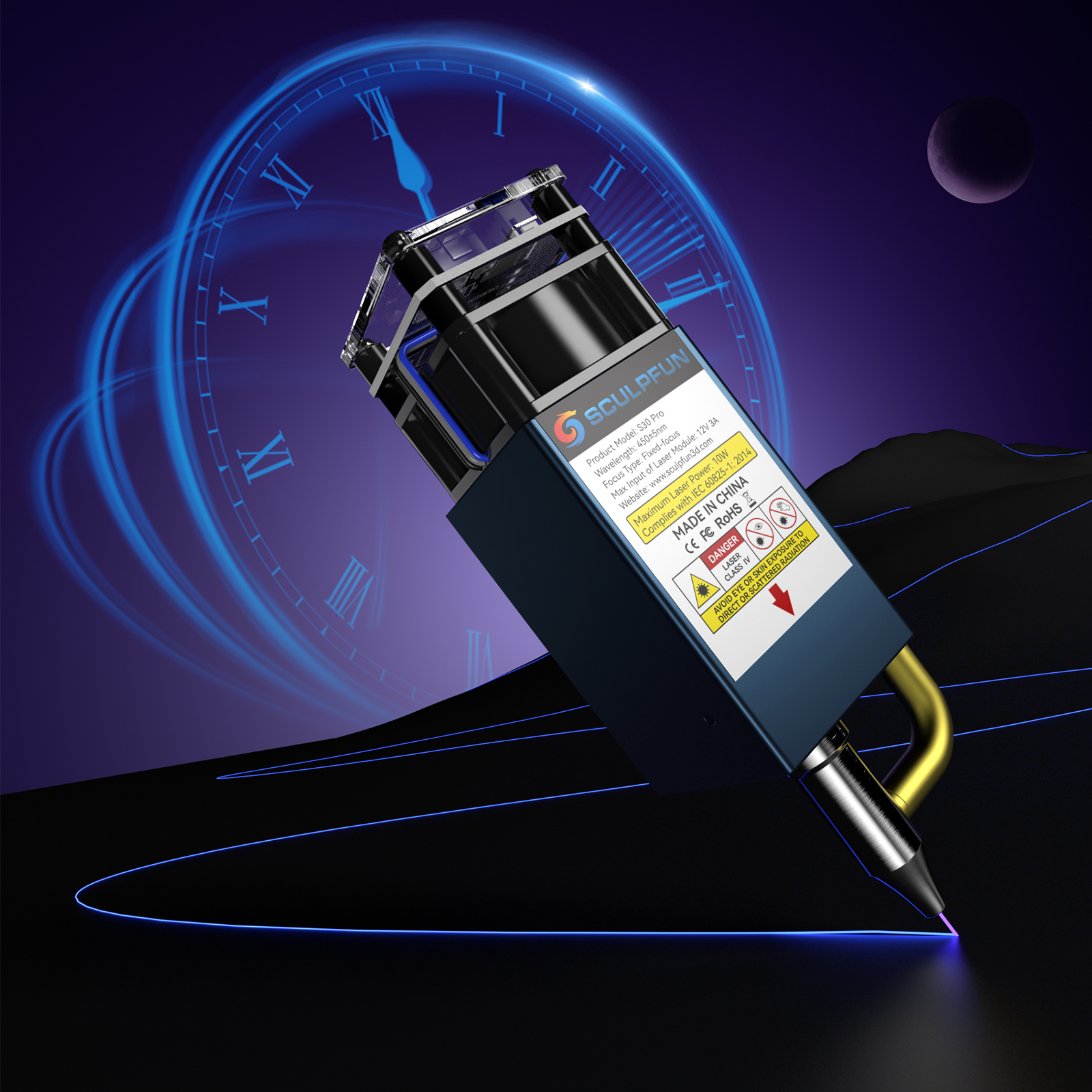 SCULPFUN-S30-Pro-Lasermodul-Austauschbare-Linse-Eingebaute-Luftunterstuumltzung-10W-Hochdichte-Laser-1974817-10